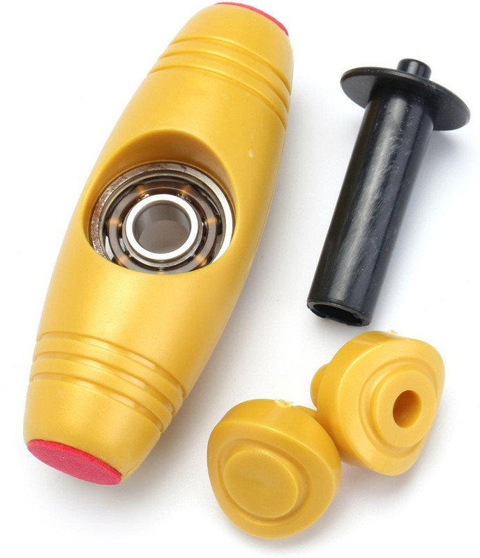 KARBD Naughty Stick Fidget Spinner Mokuru Trick Roller Flip Tumbler Gyro Wind Spinner(Yellow)