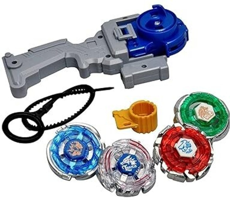 MAITRAG Beyblade Burst Battle Set with Launcher & 4 Metal Fusion Tops(Multicolor)