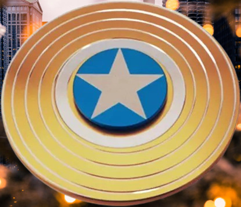 Bestie Toys Captain America Fidget Spinner Ultra Speed Light Weight Metal Wind Spinner Toy(Yellow)
