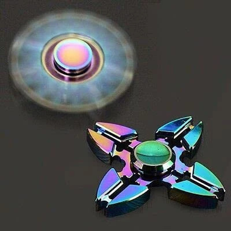 MY BABY LOVE A PERFECT CARE Rainbow Gyro Crab Four Side Hand Fidget Spinner Long Time Rotation Hand Spinner(Multicolor)