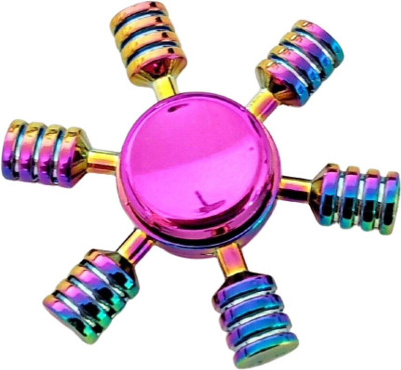 Bestie Toys Rainbow Gyro Six Arms Finger Hand Spinner Fidget Long Time Rotation(Multicolor)