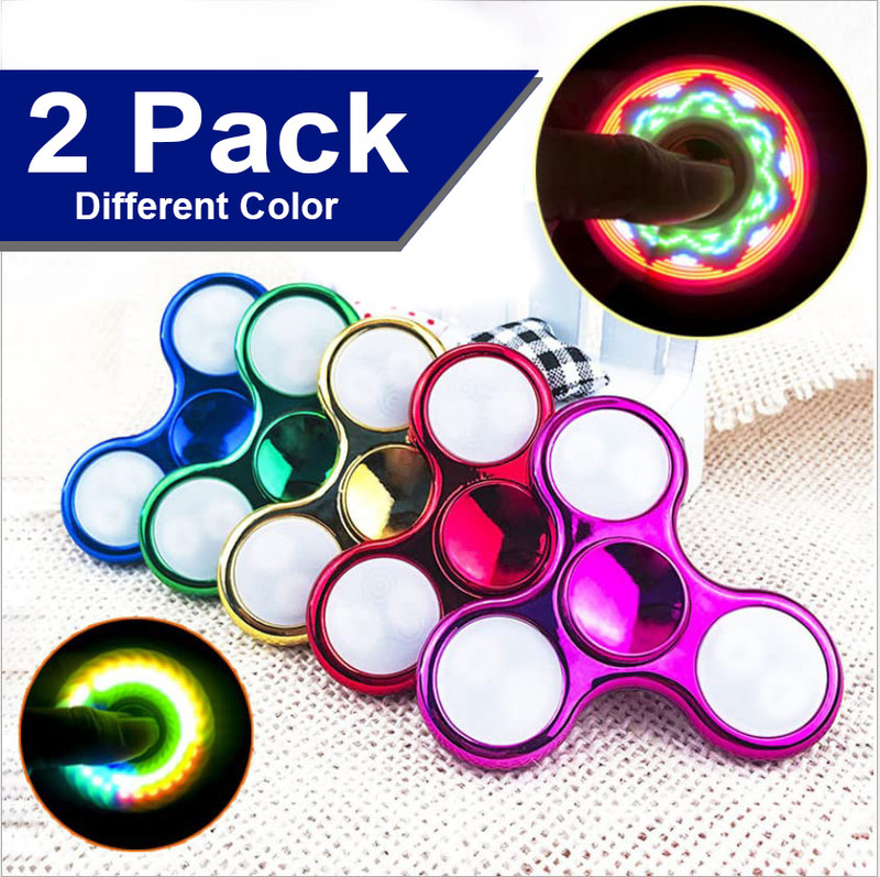 SAMPIN LED Multi Light Spinner with Various Glow Pattern in Dark Stress Relief - 2 Pack(Multicolor)