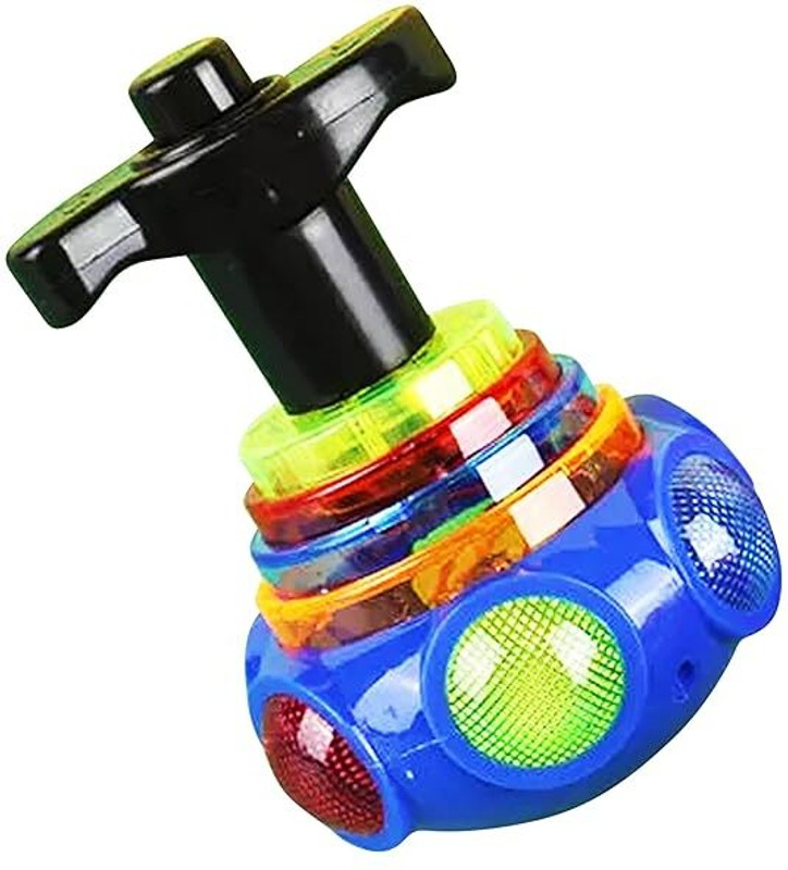 HK Toys Electronic Lattu Toy with LED Lights, Music & Laser Effects (Color As Per Stock)(Multicolor)