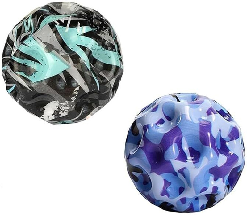 AKTOON TOYS Single Colored Moon ball High Bouncy Planet Design set of 2(Multicolor)