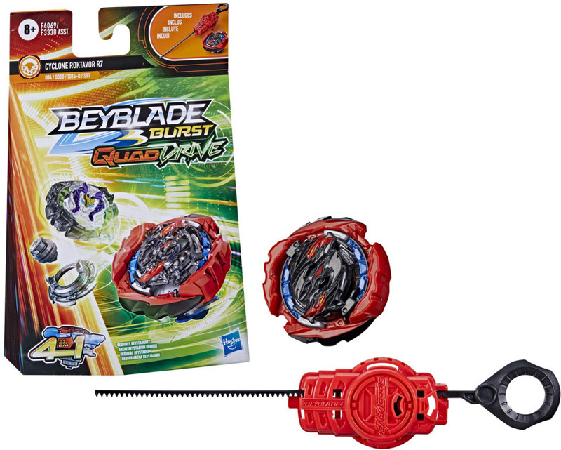 BEYBLADE Burst QuadDrive Cyclone Roktavor R7 Spinning Top Starter Pack Toy with Launcher(Multicolor)