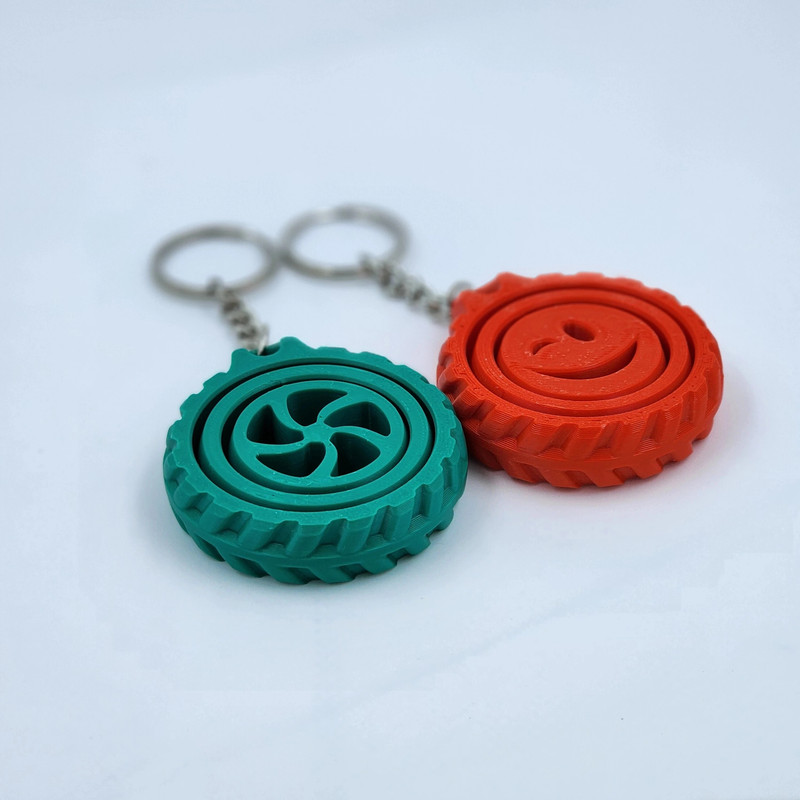 CUBIX3D Happy + Vortex Spinner Combo Fidget Keychain for Stress Relief & Focus(Red)
