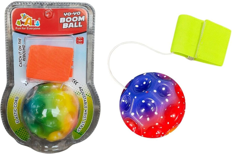 BKDT Marketing High Bounce Yo Yo Boom Ball Toy for Kids Ball Play Set Adjustable Wrist Band(Multicolor)