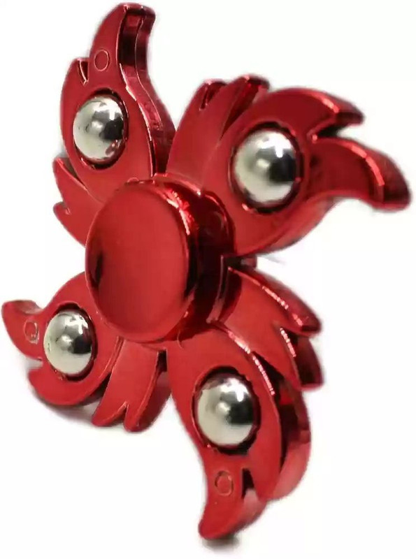 ParshvGroups Metal Spinner, Fidget Spinner, 4 Side Metal Spinner, Small Size(Pack of 1)(Red)