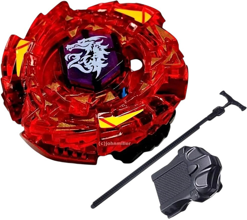 Battlekid BB-98 Meted L-Drago Rush Red 125SF Metal Master Bey Sett with Pull Launcher(Multicolor)