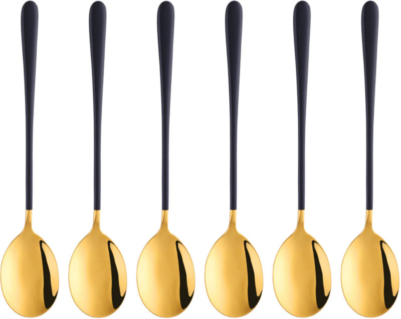 TRIFECTA Colorful Dinner Spoons 18/10 Round Head Soup Spoons Stainless Steel Table Spoon Set(Pack of 6)