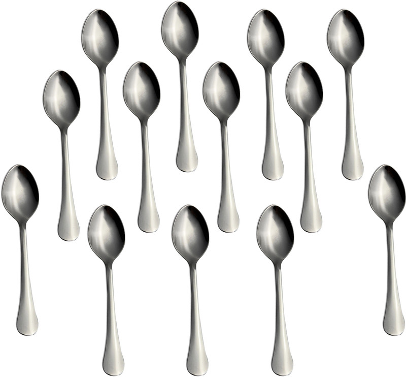 PHUKULI Royal Silver 12 Pieces Tea Spoon 1.2MM Stainless Steel Tea Spoon Set(Pack of 12)