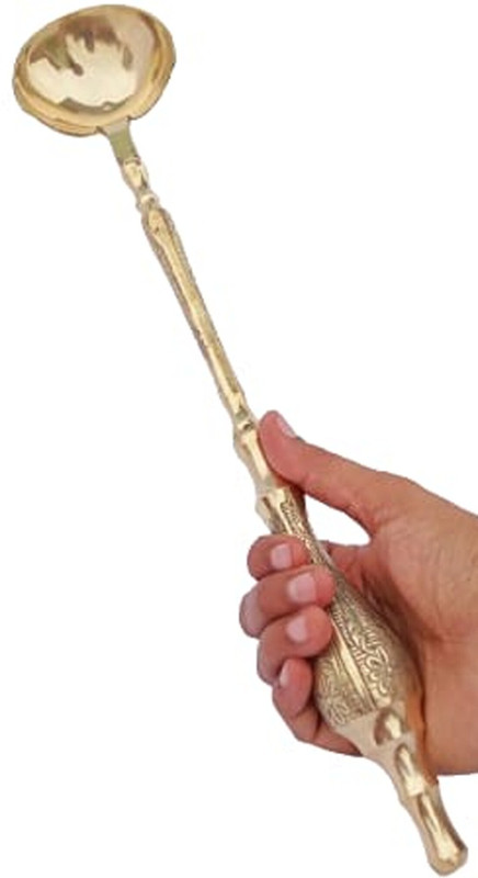 MiiArt brass spoon 1(size 43cm) pack of 1pcs. Disposable Brass Serving Spoon(Pack of 1)