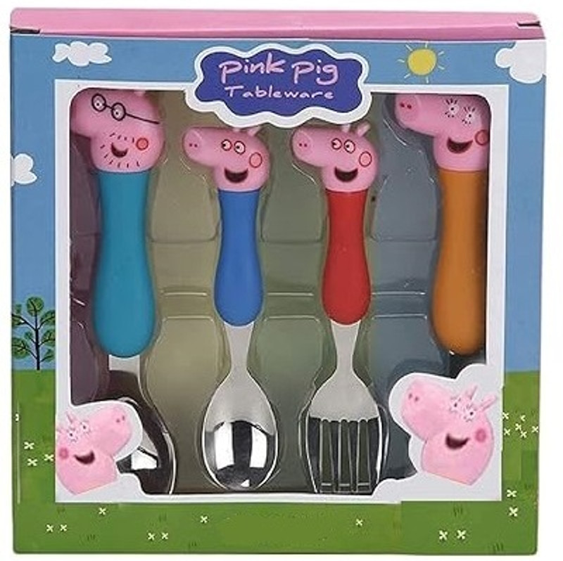 Eclet 4pc Tableware Spoon Fork Cartoon Character Toy gift for kids Stainless Steel Soup Spoon(Pack of 1)