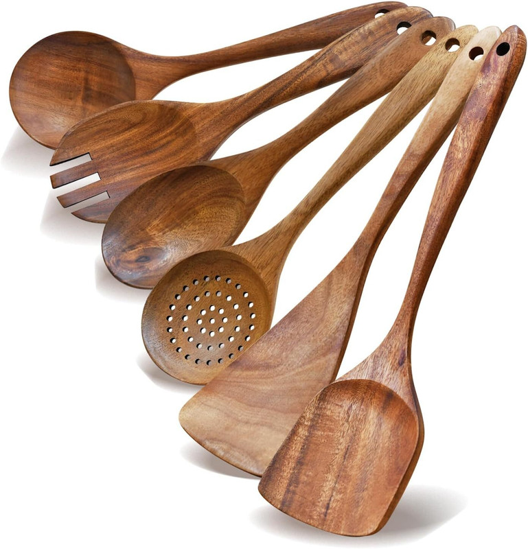 LUNATIC CRAFTWORK Wooden Ladle(Pack of 6)