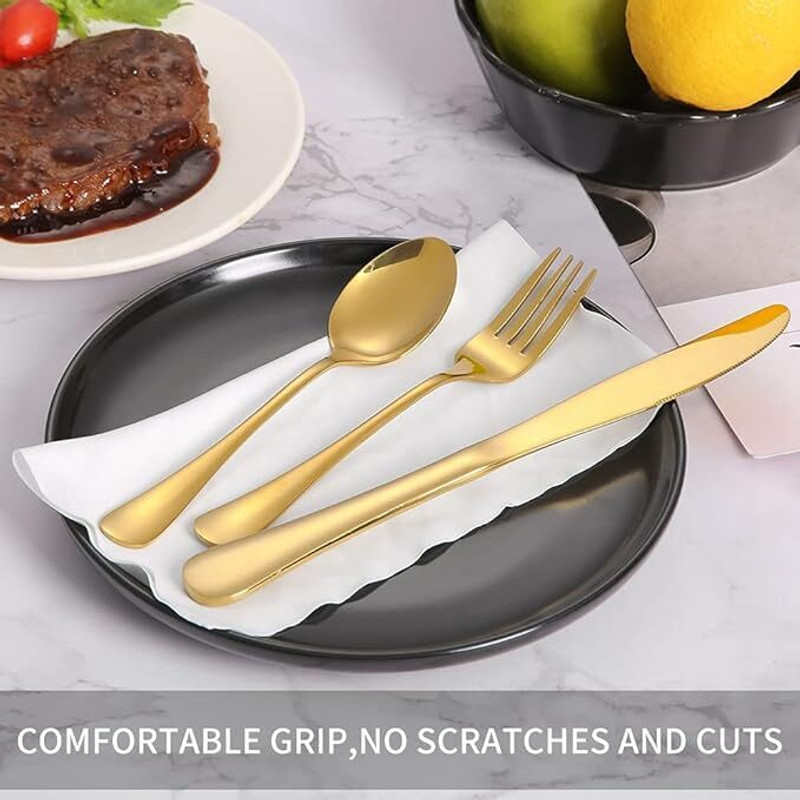 ARSCART Luxury fork and spoon , knife Stainless Steel Dessert Spoon Set(Pack of 3)