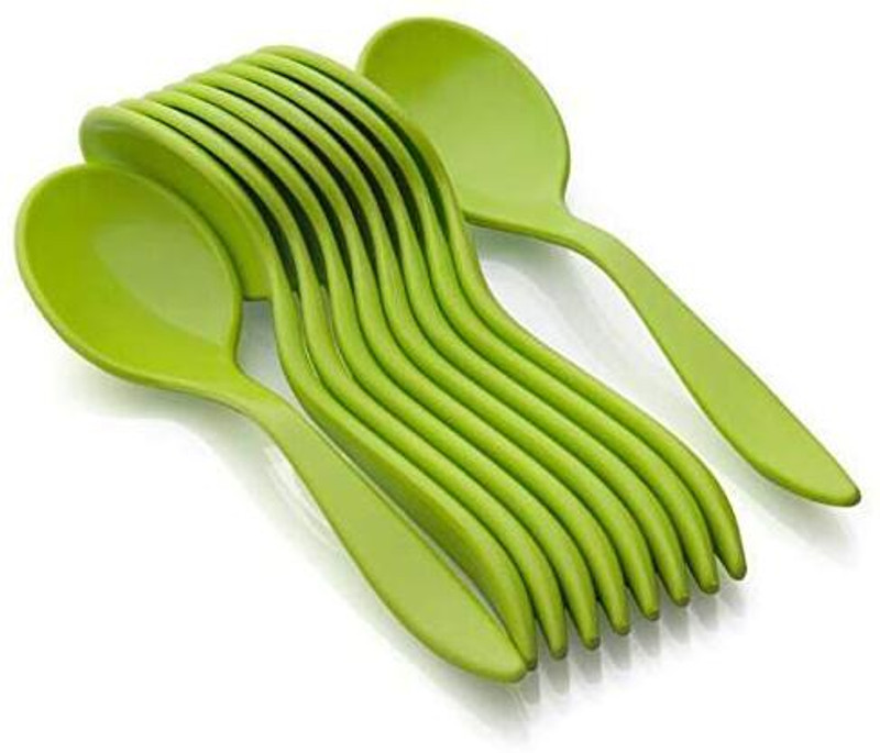 mtiban Table Spoon/Serving Spoon/ Pack Of 11 Wooden, Silicone Table Spoon Set(Pack of 10)