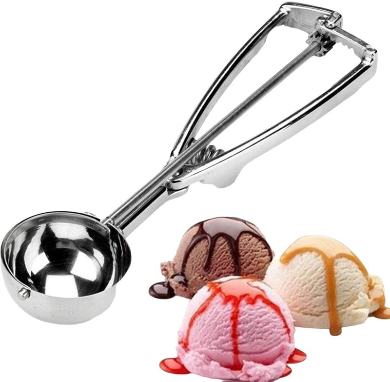 HJLSE Stainless Steel Ice Cream Scoop with Trigger Release Kitchen Scoop Kitchen Scoop