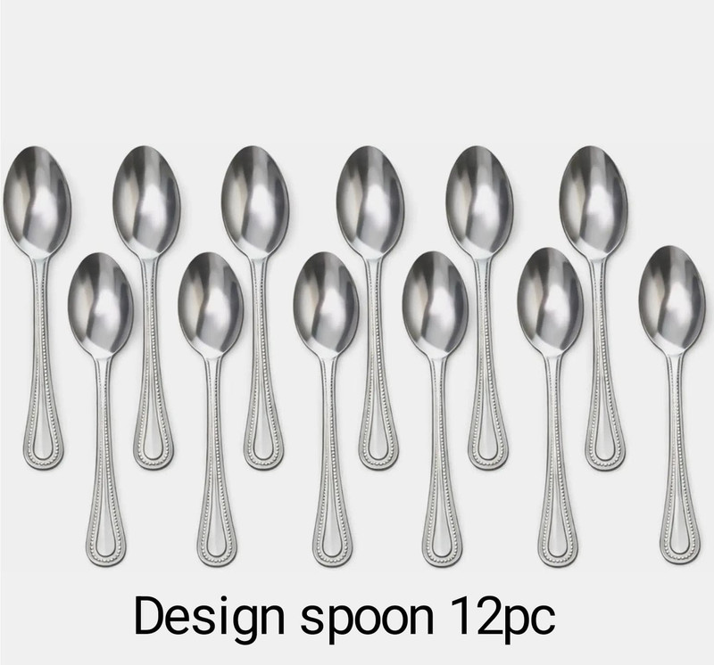 lyon Stainless Steel Printed Tea Spoon Steel ( Pack of 12 ) Stainless Steel Coffee Spoon, Dessert Spoon, Serving Spoon, Soup Spoon Set(Pack of 12)