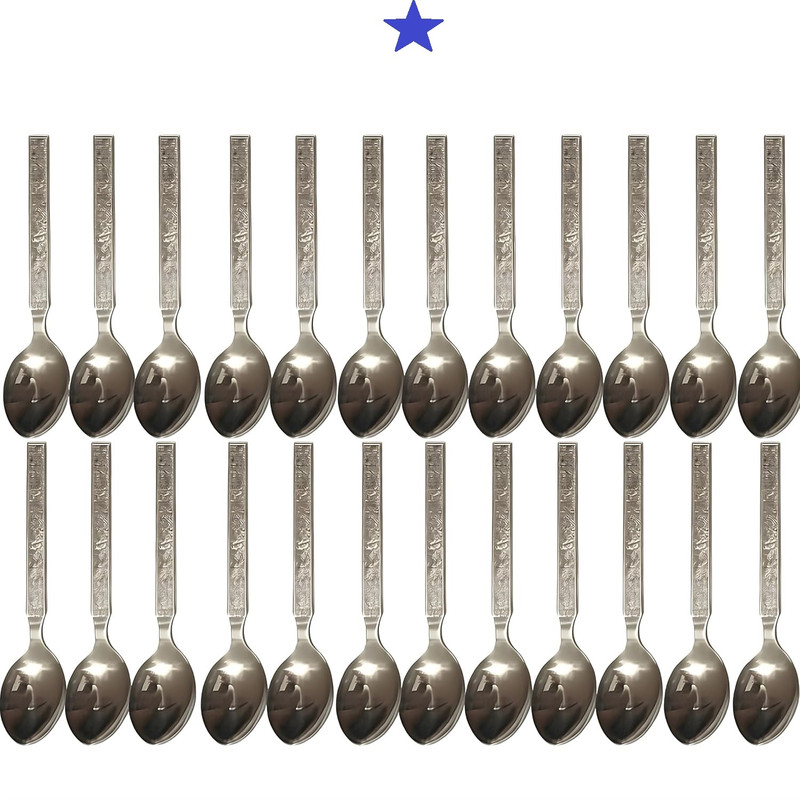 BZILO Stainless Steel Spoon Set, Coffee Spoon, Dinner Spoon (Pack of 24) R10 Stainless Steel Table Spoon Set(Pack of 24)