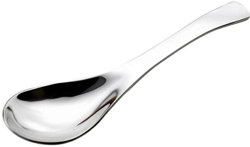 Relatable Soup Spoons Stainless Steel Dinner Chinese Mirror Polished Asian Miso Ramen Food Stainless Steel Soup Spoon Set(Pack of 6)