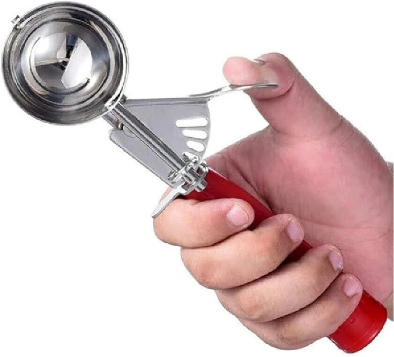 BLLUEX Stainless Steel Cookie Scoop for Baking Baller Meatball Spring Scoops Stainless Steel Ice-cream Spoon(Pack of 1)
