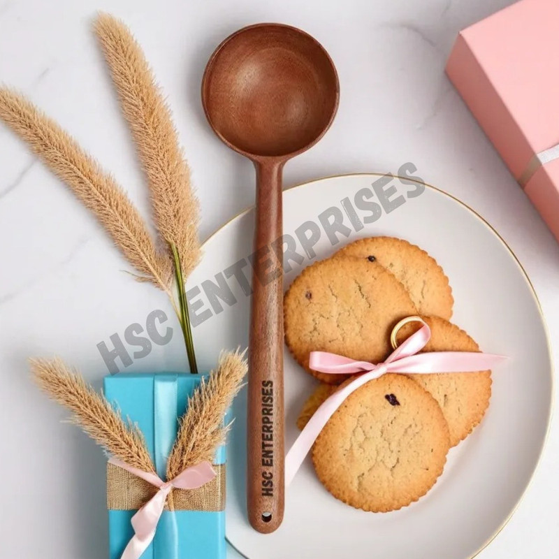 HSC Enterprises Handmade Wooden Ladle(Pack of 7)