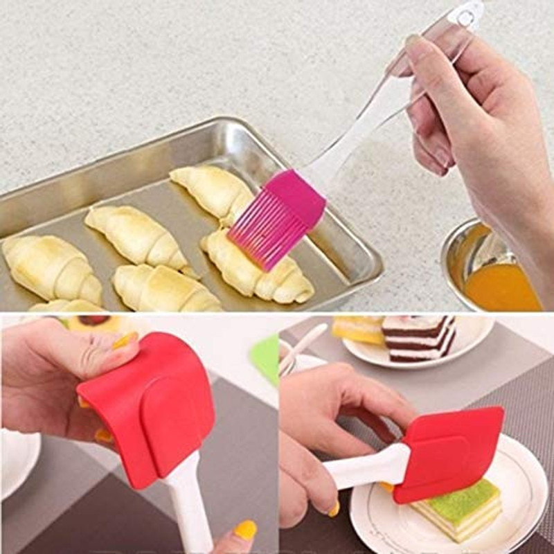 Ruby Perl Wooden and silicon spoons sets Wooden, Silicone Serving Spoon Set(Pack of 14)