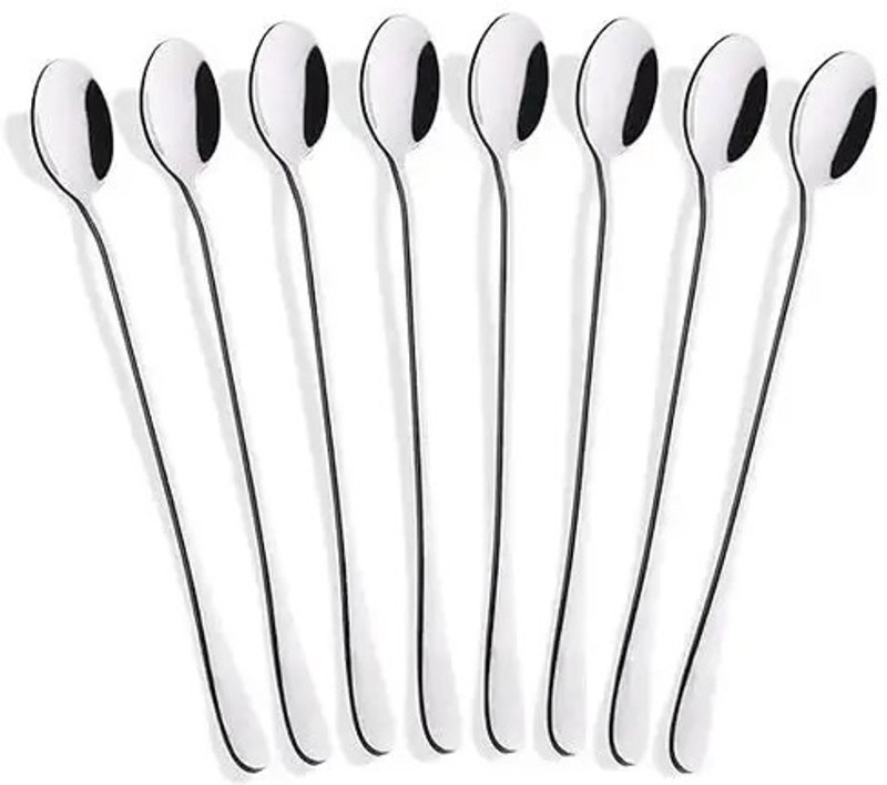 caridge 8 pcs Long Handle Spoon, 9-inch Ice Tea Spoon, Soda Spoon DEALIGHT Premium 18/10 Stainless Steel Measuring Spoon Set(Pack of 8)