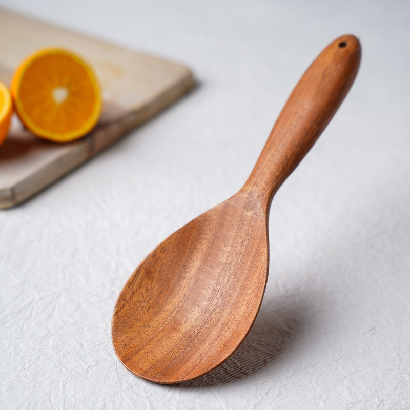 The Indus Valley Neem Wood Serving Ladle for Cooking/Sauteing/Mixing/Serving Food & Gravy - 25cm Wooden Serving Spoon(Pack of 1)