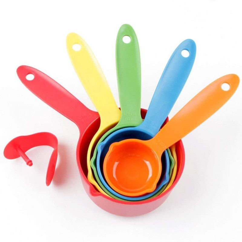 smile4u Plastic 5 Pcs Measuring Cups Set for Baking and Cooking (Multi Color) Plastic Measuring Spoon Set(Pack of 5)