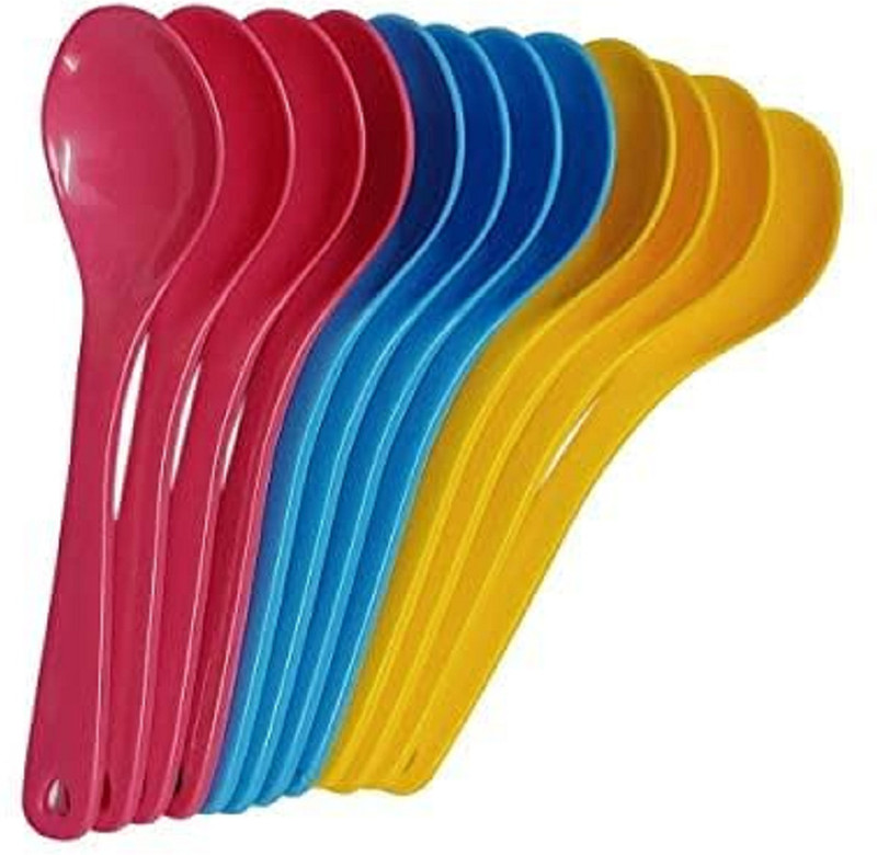 Filsfa Food Grade Plastic Masala,Jar,Spice Pickle Spoon,Baby Spoop Disposable Plastic Soup Spoon Set(Pack of 12)
