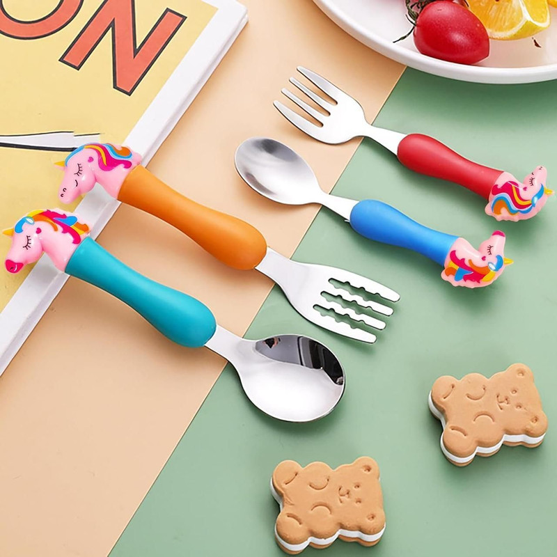Ger Enterprises Peppa Pigg Heavy Quality Games Theme Stainless Steel Baby Feed Spoon Disposable Stainless Steel Sugar Spoon Set(Pack of 4)