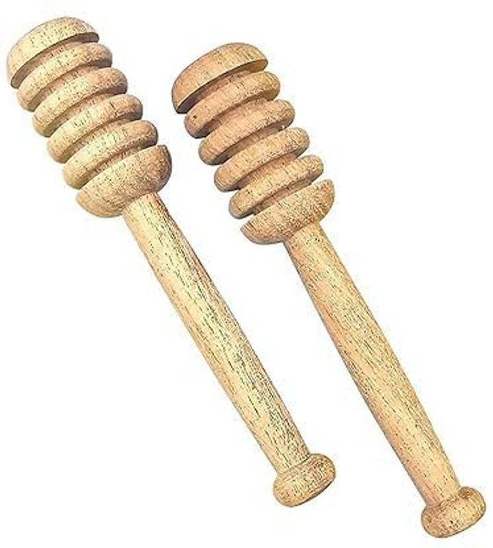 RAGIBDECOR RAGIBDECOR Wooden Honey Dipper Sticks, 16 cm, Set of 2 Disposable Wooden Measuring Spoon Set(Pack of 2)