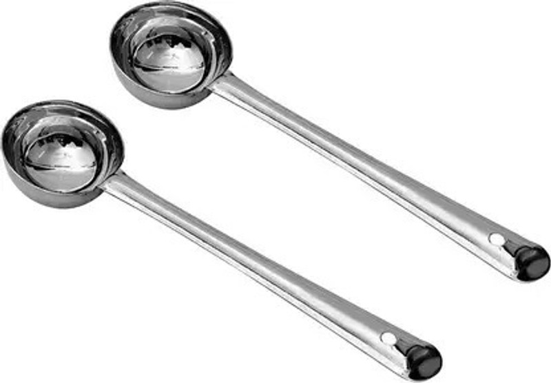 S solution Sambar Steel Serving Spoon Set(Pack of 2)