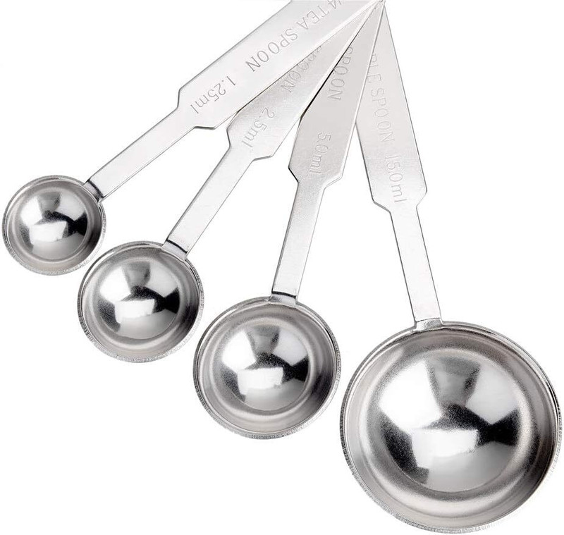 DIAMOND STEEL Stainless Steel Measuring Cup/Spoon | Cup for Measuring Dry or Liquid Product Stainless Steel Measuring Spoon Set(Pack of 8)