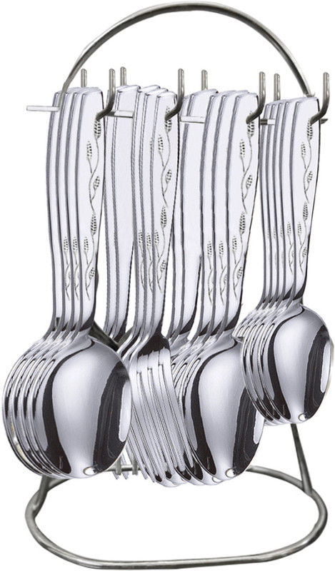 Troozy Lovely cutlery set with stand holder for spoon and fork stainless steel Stainless Steel Table Spoon Set(Pack of 25)