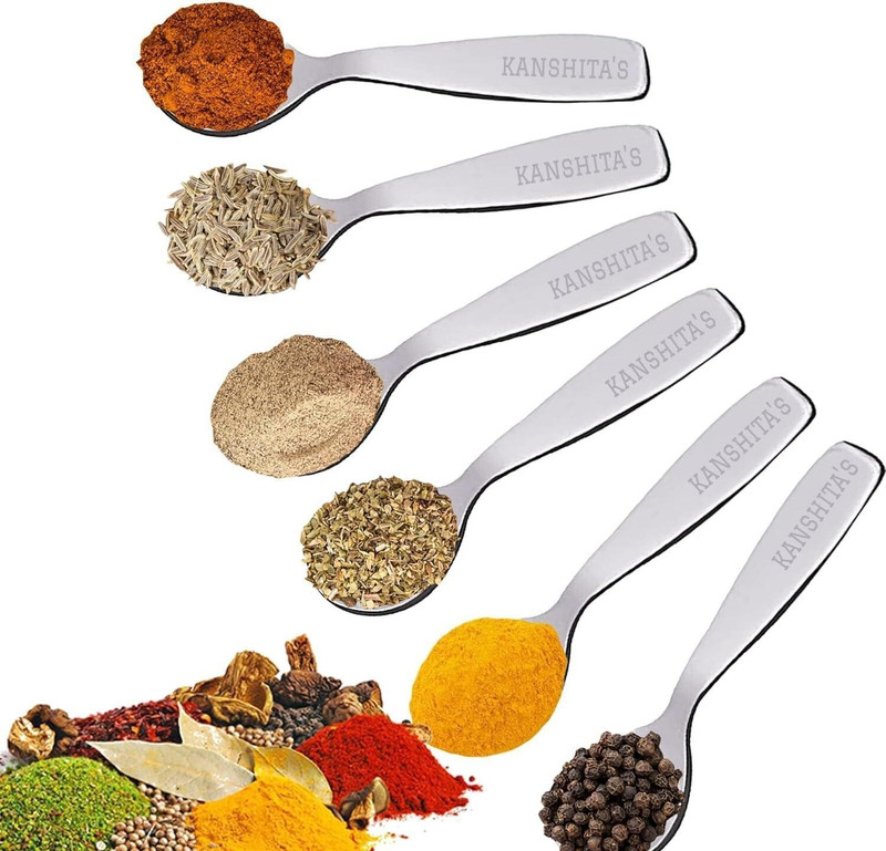 Avi enterprise Stainless Steel 12 Pieces Masala Spoons set for Home/Kitchen Steel Stainless Steel Measuring Spoon Set(Pack of 12)