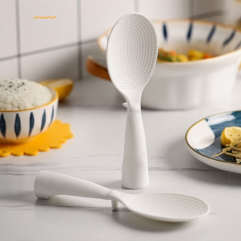 Wolpin Non-Stick Rice & Cooking Spoon | 1 Pc Plastic Serving Spatula for Kitchen Plastic Serving Spoon(Pack of 1)