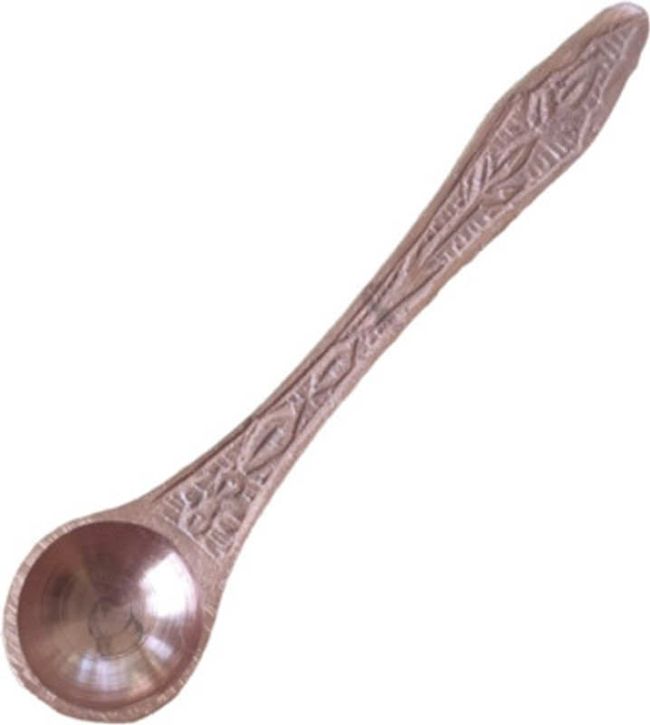 HOIVA Handmade Brass spoon Pooja Anchmani/Charnamrit/Hawan Spoon - 6 inch Brass Measuring Spoon(Pack of 1)