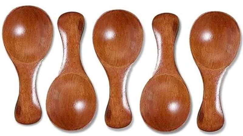 KHUSUBHDECOR Mini Spoon Brown Disposable Wooden Measuring Spoon Set(Pack of 12)