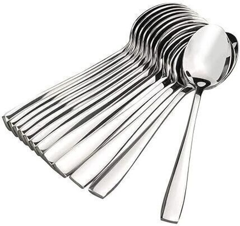 kayLiine Soup spoon set of 12, 16cm Stainless Steel Dessert Spoon Set(Pack of 12)