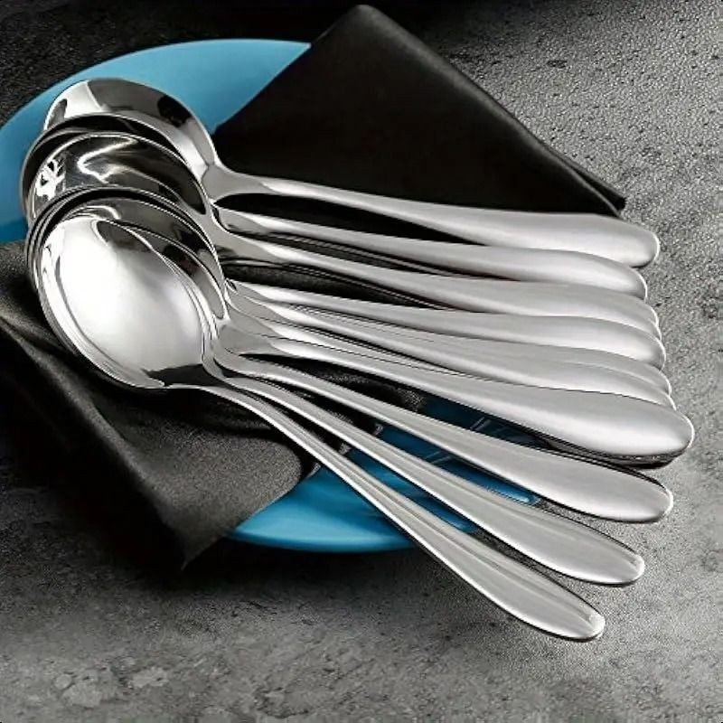 caridge Soup Dinner tabel Stainless Steel Soup Spoon Set(Pack of 6)