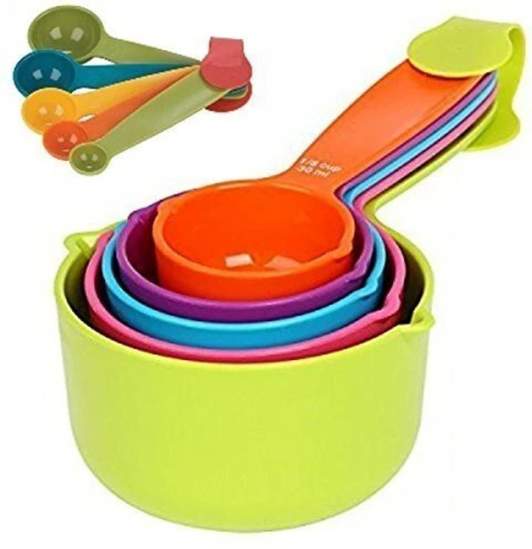 smile4u Accurately Measure Solid And Liquid Food Ingredients For Cooking And Baking. Plastic Measuring Spoon Set(Pack of 10)