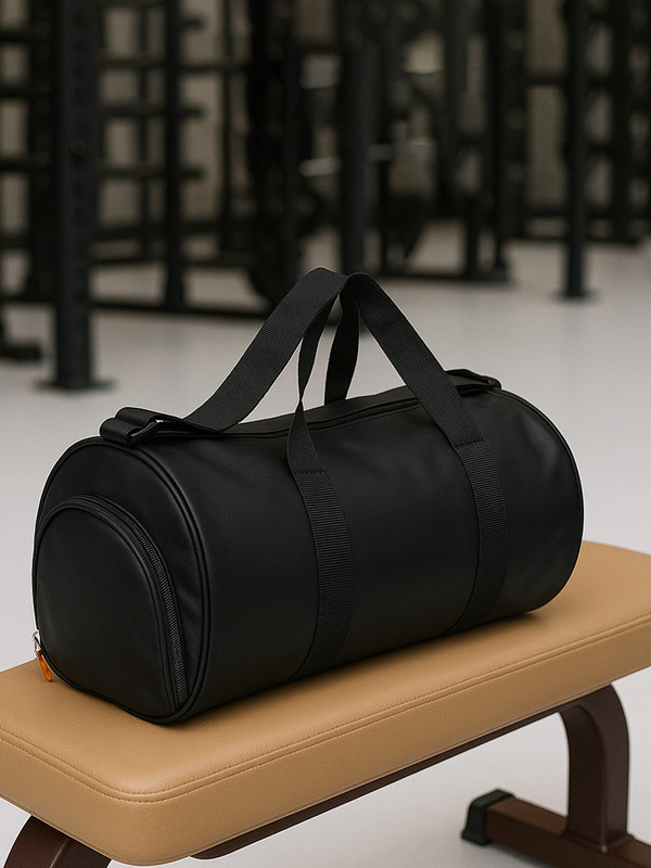 KUBER INDUSTRIES Gym Bag for Man|Adjustable Strap Gym Bag|Shoe Compartment Gym Bag|Black(Black, Kit Bag)
