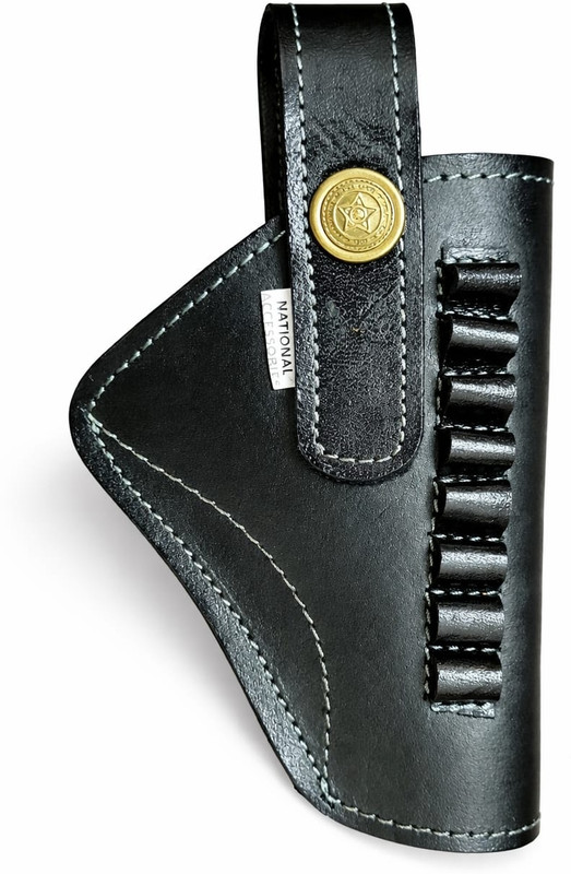 MateenMohd Leather Holster Cover Black 32 Bore with Stitch Bullets Loop(Kit Bag)