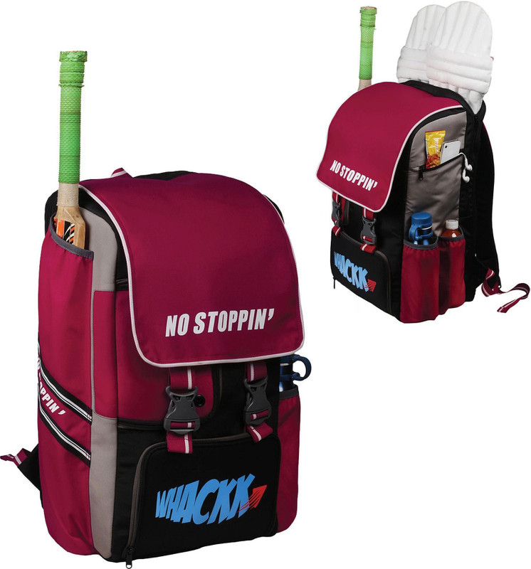 WHACKK Warrior Adult Cricket Kit Bag Fit 18'' Leg Pad & 2 bats(Red, Kit Bag)