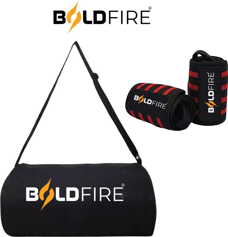 iamalot Waterproof Gym Sports Bag with Wrist Wraps Combo for Men & Women(Black, Kit Bag)