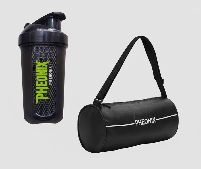 Pheonix Gym Bag with Shaker Bottle for Men & Women Combo of Gym Workout(Multicolor, Kit Bag)