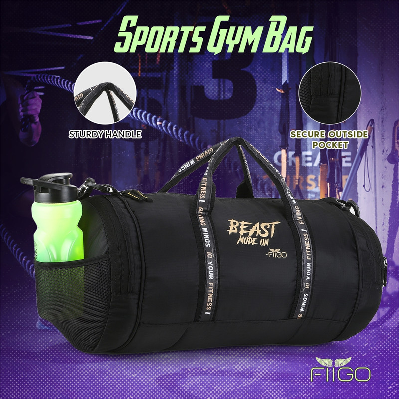 Fit Go 30 L GYM SHOULDER DUFFLE BAG FOR UNISEX WITH SEPARATE SHOE COMPARTMENT GYM BAG(Black, Rucksack)