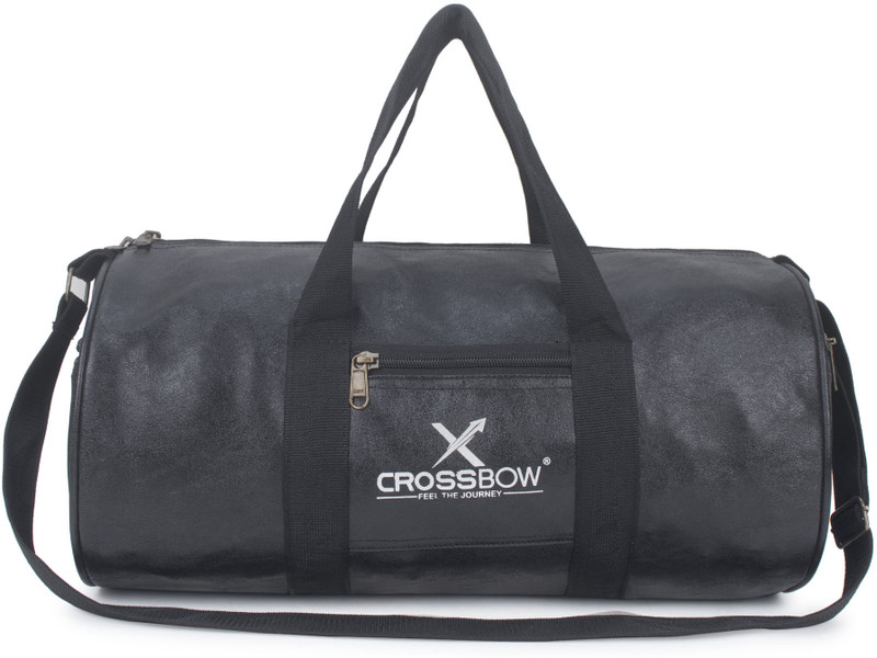 TUK TUK CROSSBOW WATERPROOF LEATHERE GYM BAG WITH 2 SIDE POCKET FOR GIRLS/BOYS(Black, Kit Bag)